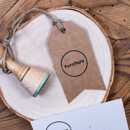 Pieczątka okrągła personalizowana nazwą firmy, pracowni lub marki