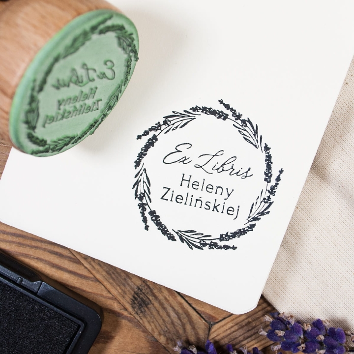 Ex libris na prezent - lawendowy wianek