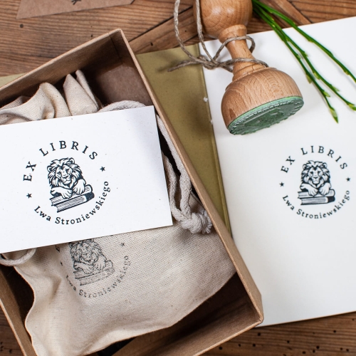 Ekslibris Na Prezent Z Motywem Lwa