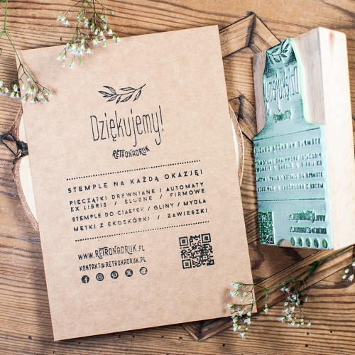 Duża pieczątka drewniana 100x70mm