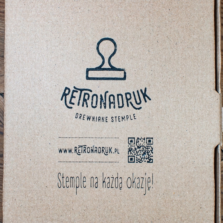 duży stempel płaski na opakowania xxl