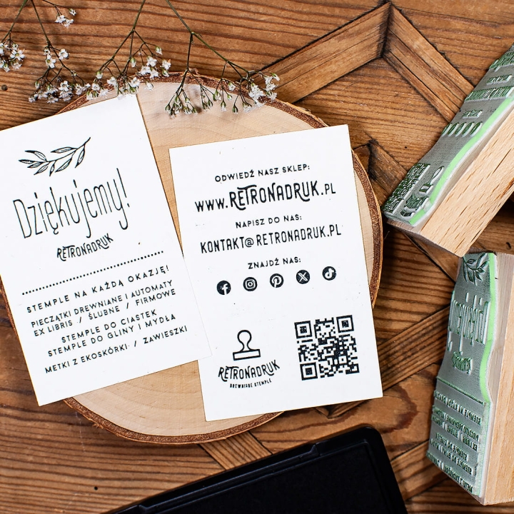 Zestaw stempli do tworzenia wizytówek retro