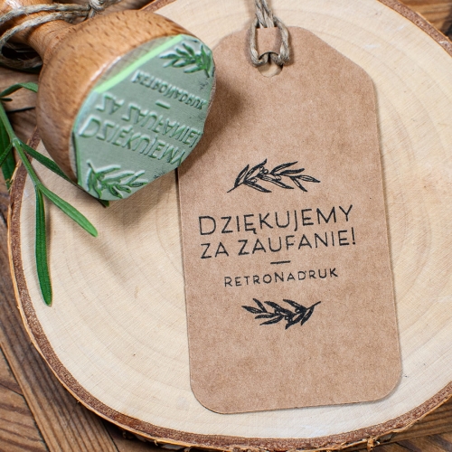 Stempel "Dziękujemy za zaufanie" personalizowany nazwą firmy