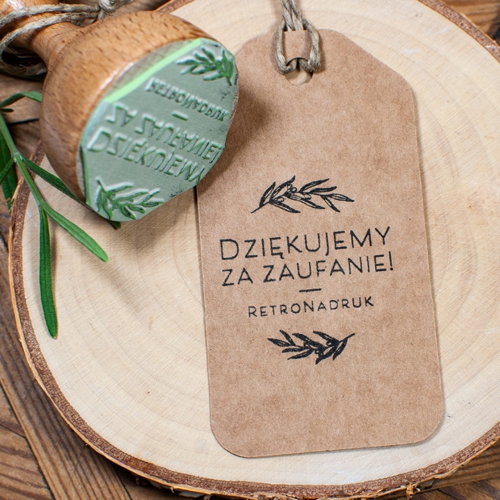 Stempel "Dziękujemy za zaufanie" personalizowany nazwą firmy