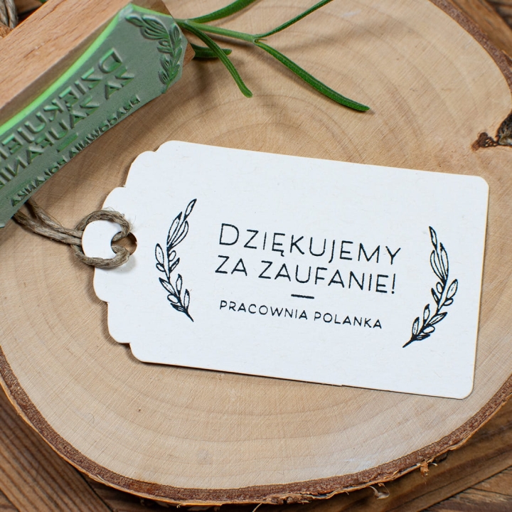 Stempel do papieru i etykiet z podziękowaniami dla klientów