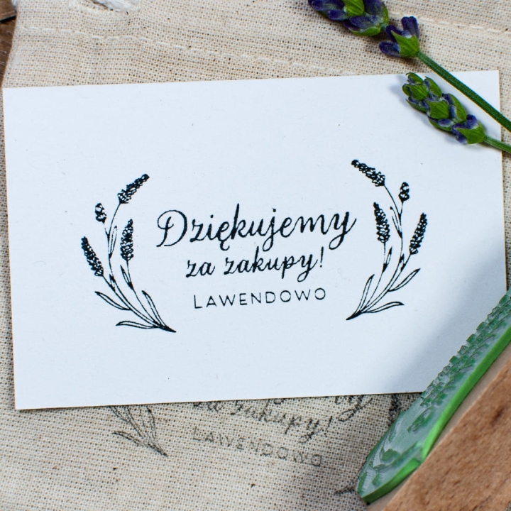 Stempel personalizowany dla rękodzielnika z motywem lawendy