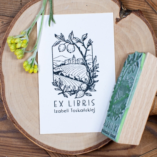 Personalizowany Ex Libris - krajobraz Toskanii