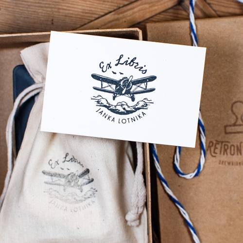 Zestaw Prezentowy Pieczątka Ex Libris - Samolot