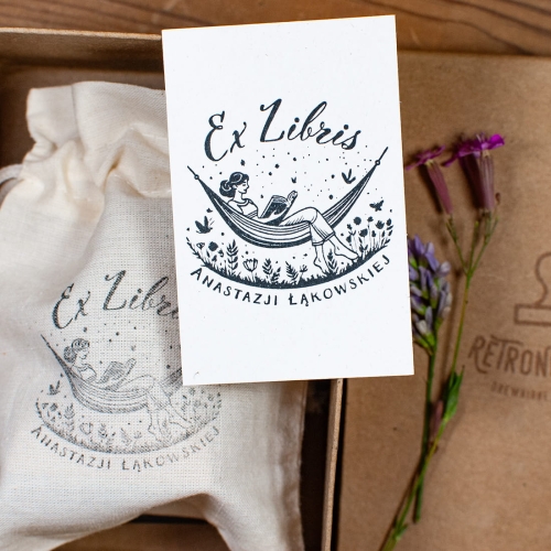 Ex Libris - Czytelniczka na Hamaku w Łące Kwietnej - Zestaw Prezentowy