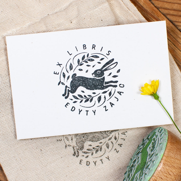 Stempel do książek - exlibris zając