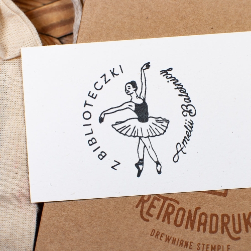 Stempel Ex Libris Baletnica w Zestawie Prezentowym