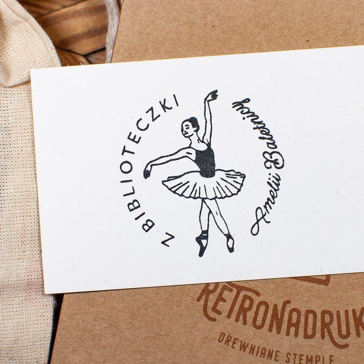 Stempel Ex Libris Baletnica w Zestawie Prezentowym