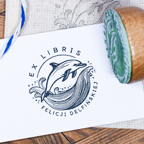 Personalizowana Pieczątka do Książek - Ex Libris Delfin
