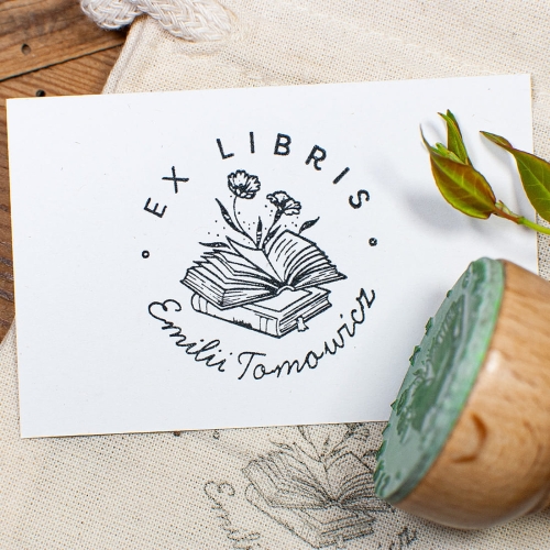 Drewniana Pieczątka Ex Libris – Otwarta Książka