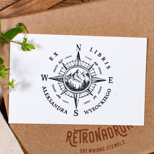 Ekslibris Personalizowany Róża Wiatrów - Zestaw Prezentowy