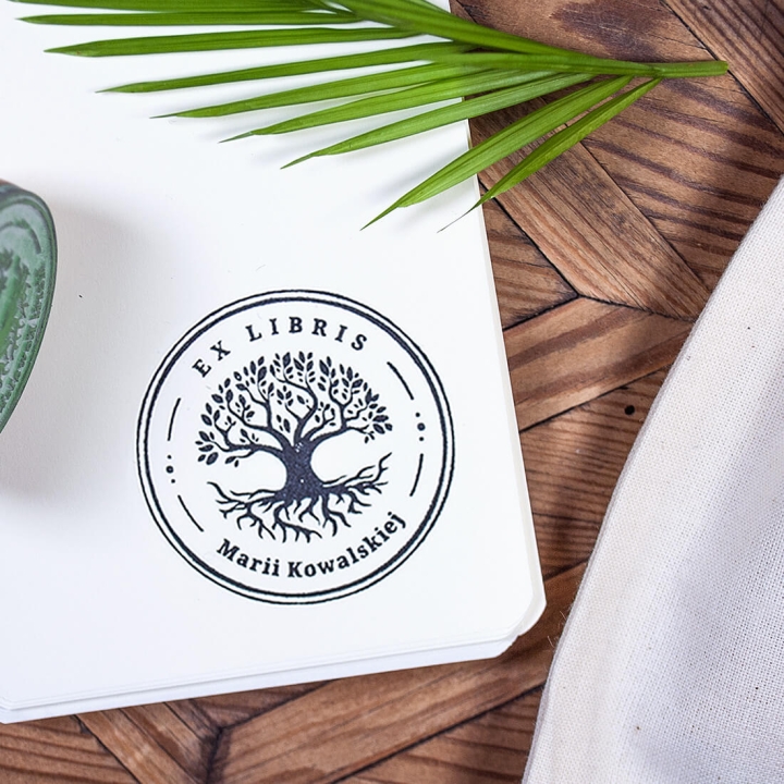 Stempel ex libris personalizowany, drzewo