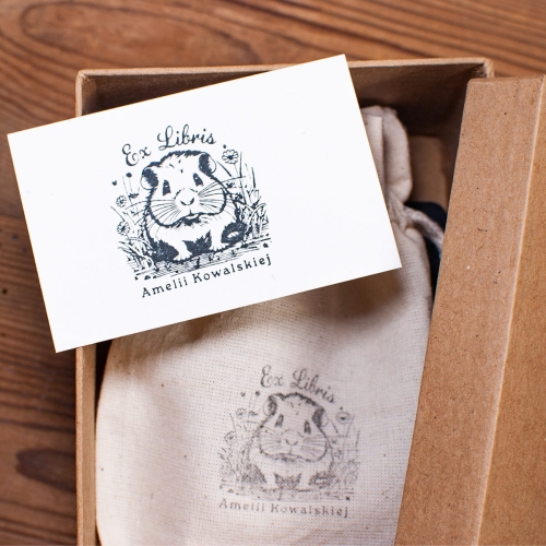 Zestaw ex libris ze świnką morską - idealny prezent dla czytelnika