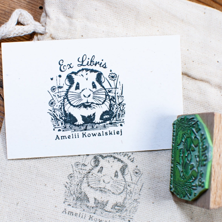 Exlibris ze świnką morską