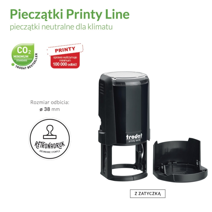 Firmowa pieczątka automatyczna okrągła Trodat 38 mm