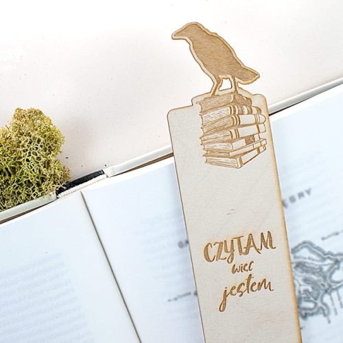 Zakładka ze sklejki - kruk