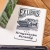 Drewniana pieczątka ex libris z autem retro, tusz i woreczek w zestawie