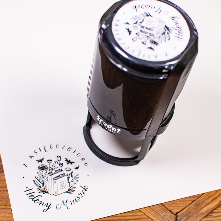 Ex libris pieczątka automatyczna - wzór z personalizowanym tekstem