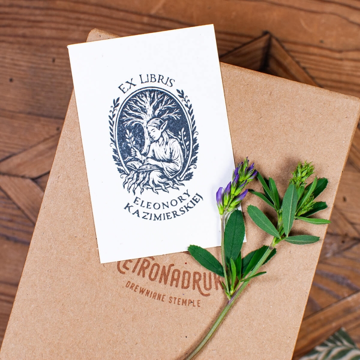 Stempel do książek z elfem - prezent dla miłośnika literatury