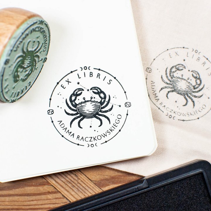 Stempel Rak zodiakalny z tuszem i woreczkiem w komplecie.