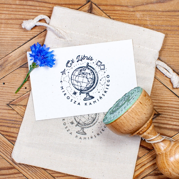 exlibris pieczatka glob