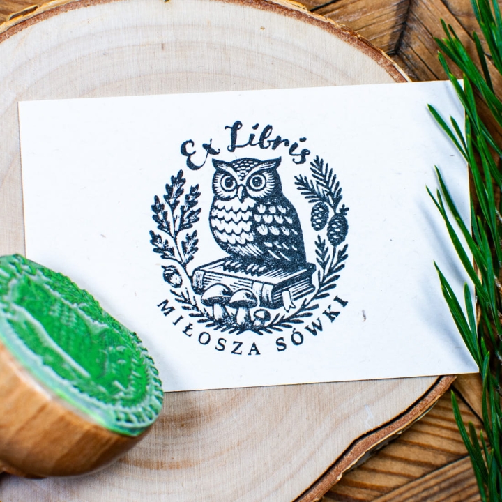 Stempel Ex Libris sowa 40-60mm