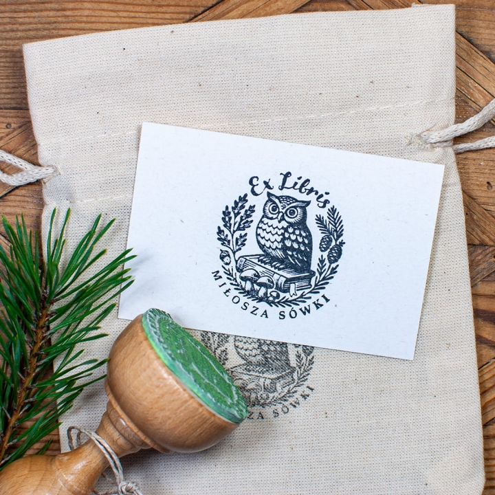 Personalizowany ex libris sowa