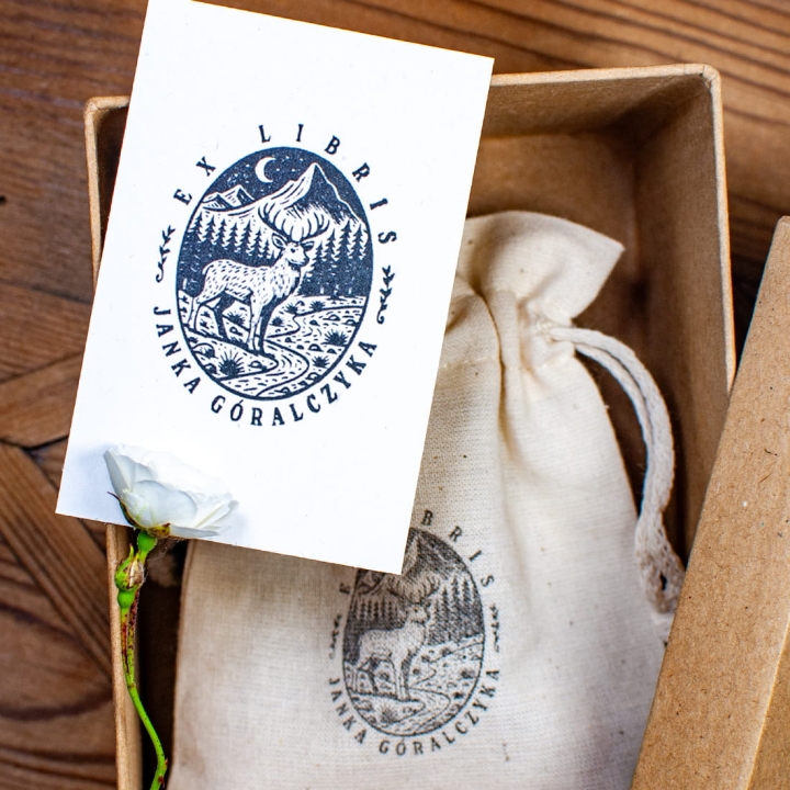 zestaw exlibris, szlachetny jeleń