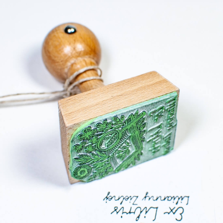 retro pieczątka ex libris kraft