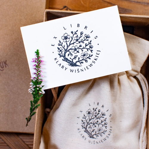 zestaw ex libris kwitnąca wiśnia