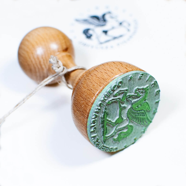 pieczątka exlibris z pegazem