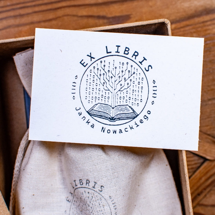 Zestaw Ex Libris programista – prezentowy stempel do książek