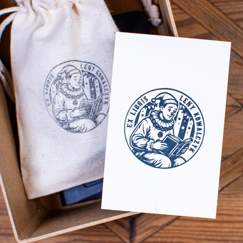 Zestaw prezentowy ex libris z motywem klauna