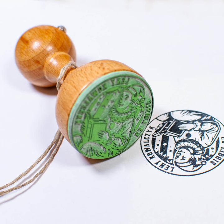 Stempel ex libris klaun retro