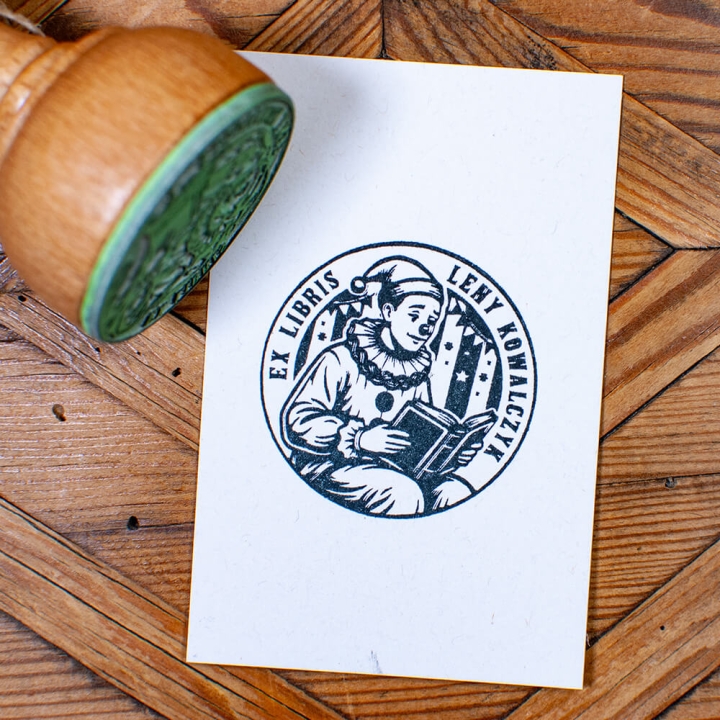 Pieczątka ex libris klaun do książek