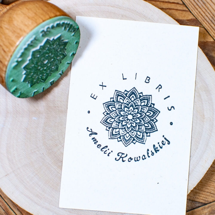 Stempel exlibris z mandalą
