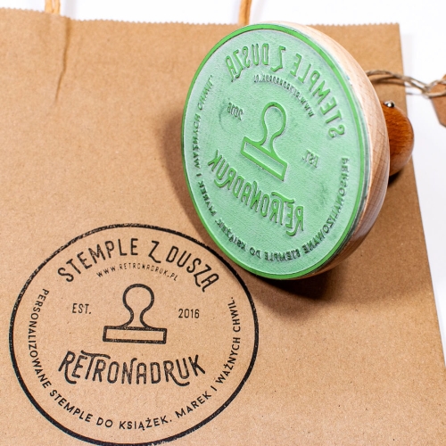 Duża okrągła pieczątka firmowa XXL 100 mm