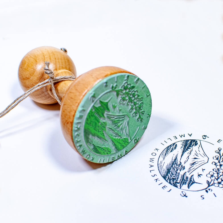 Drewniana pieczątka ex libris Japonia - stempel personalizowany