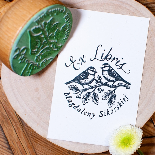 stempel ex libris sikorki personalizowana pieczątka do książek retro