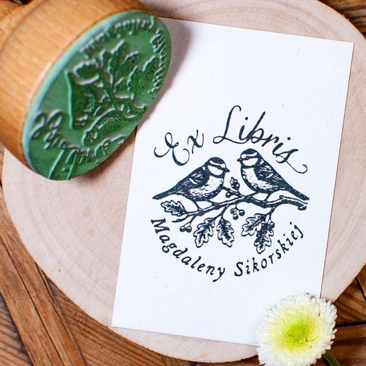 stempel ex libris sikorki personalizowana pieczątka do książek retro