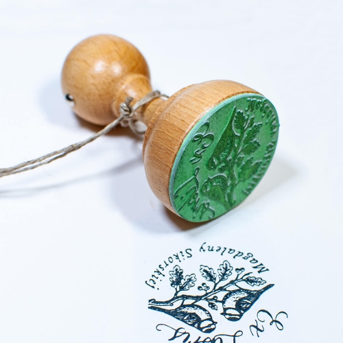 ex libris sikorki stempel do książek z ptakami na gałązce