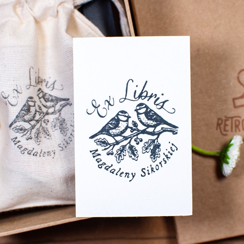 stempel ex libris sikorki personalizowana pieczątka na prezent