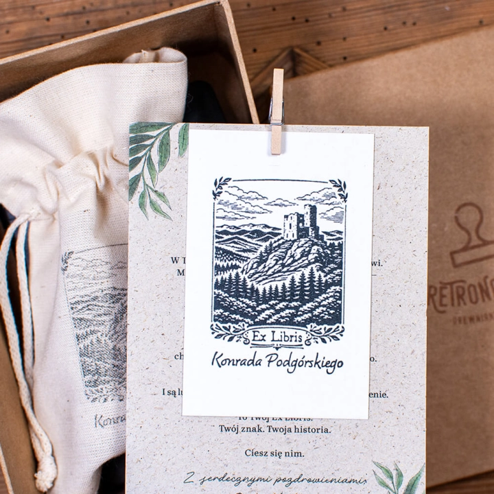 zestaw ex libris karkonosze retro prezent dla miłośników gór