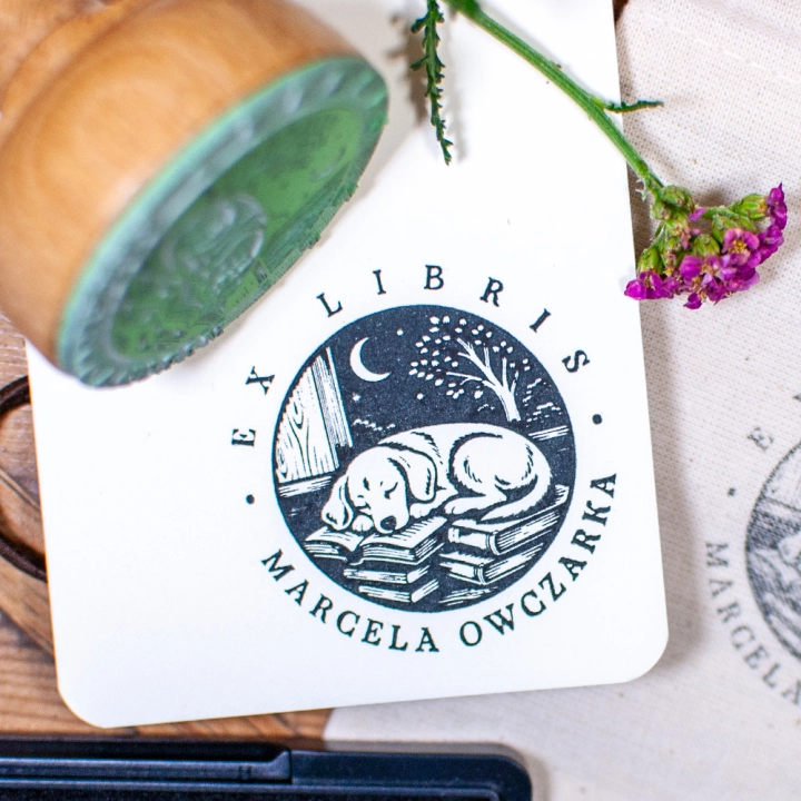 Personalizowany stempel Ex Libris z psem