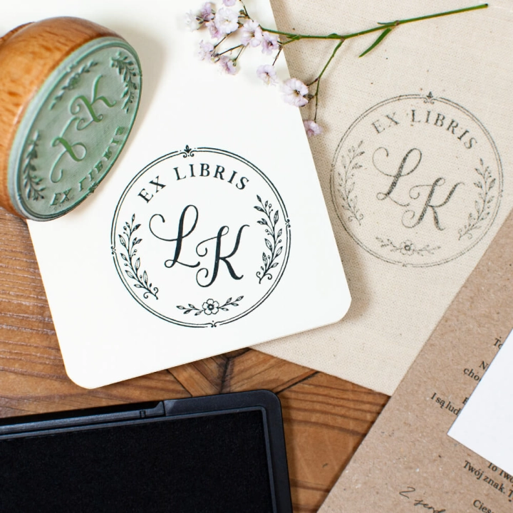 Personalizowany zestaw Ex Libris z inicjałami