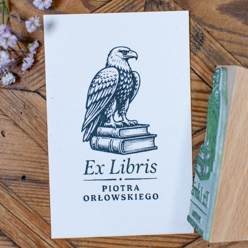 Pieczątka Ex Libris z orłem na książkach